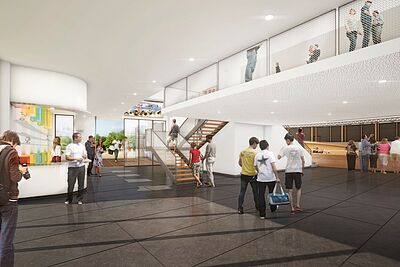 Vélodrome : le hall - Agrandir l'image (fenêtre modale)