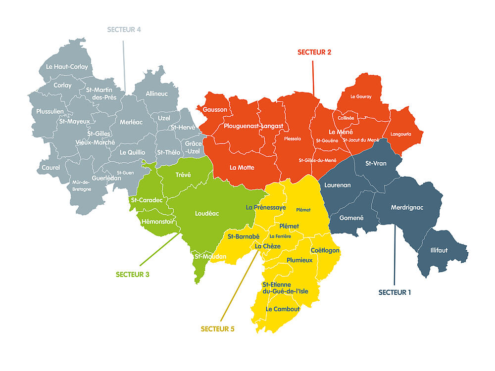 carte_secteurs Carte des 5 secteurs de collecte des déchets